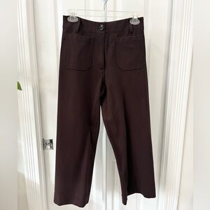 Quince Dark Brown High waisted Wide-Leg Work Pants